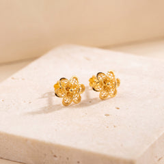 Flower Stud Earrings 22 on travertine