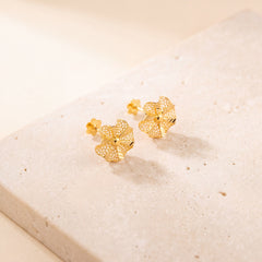 Flower Stud Earrings 25 on travertine