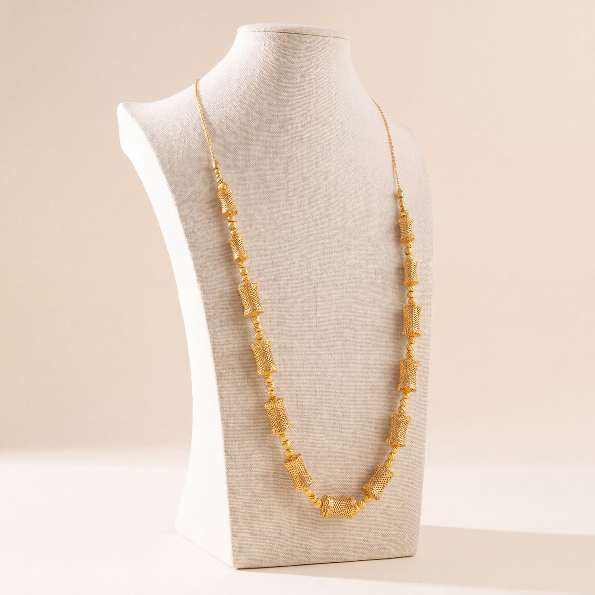 Full Beads Mala Necklace 41, 925 silver 24K gold plated
