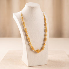 Full Beads Mala Necklace 47 on travertine