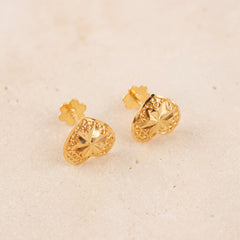 Heart Stud Earrings 2 on travertine