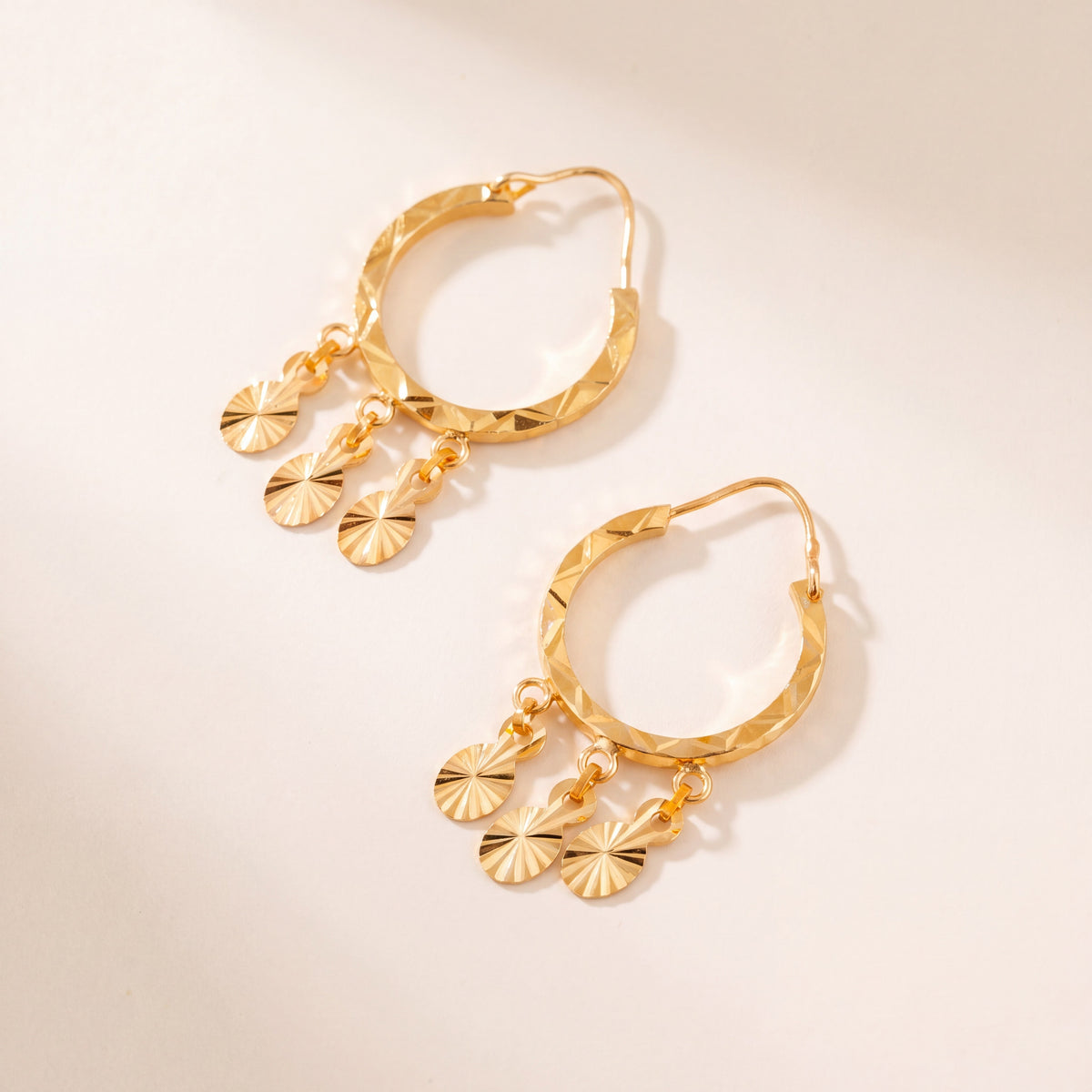 Hoop Earrings D14 - (V1), 925 silver 24K gold plated