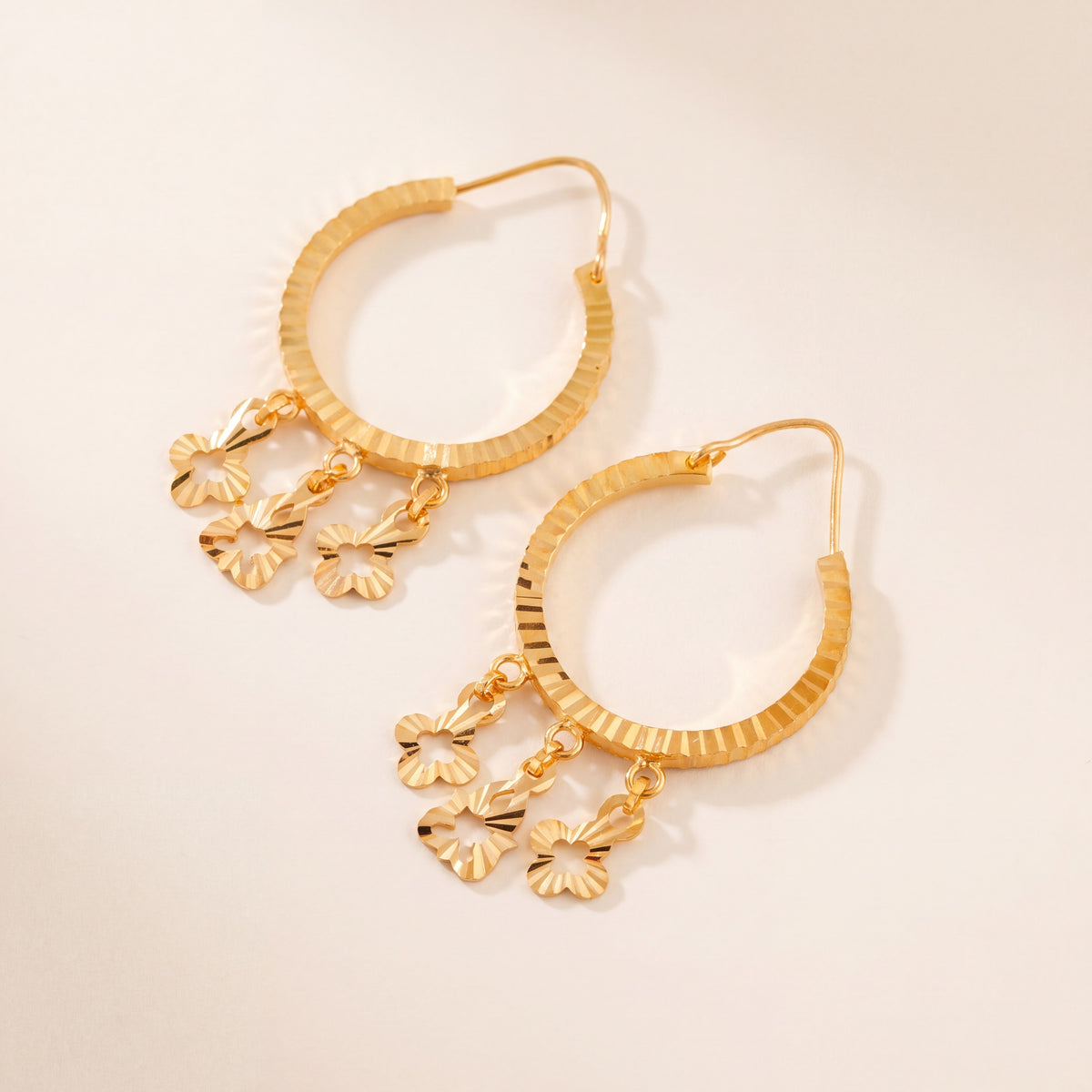 Hoop Earrings D18 - (V1), 925 silver 24K gold plated
