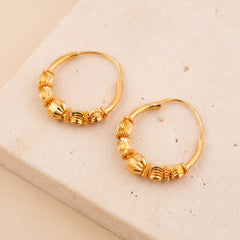 Hoop Earrings D22- (V1) on travertine