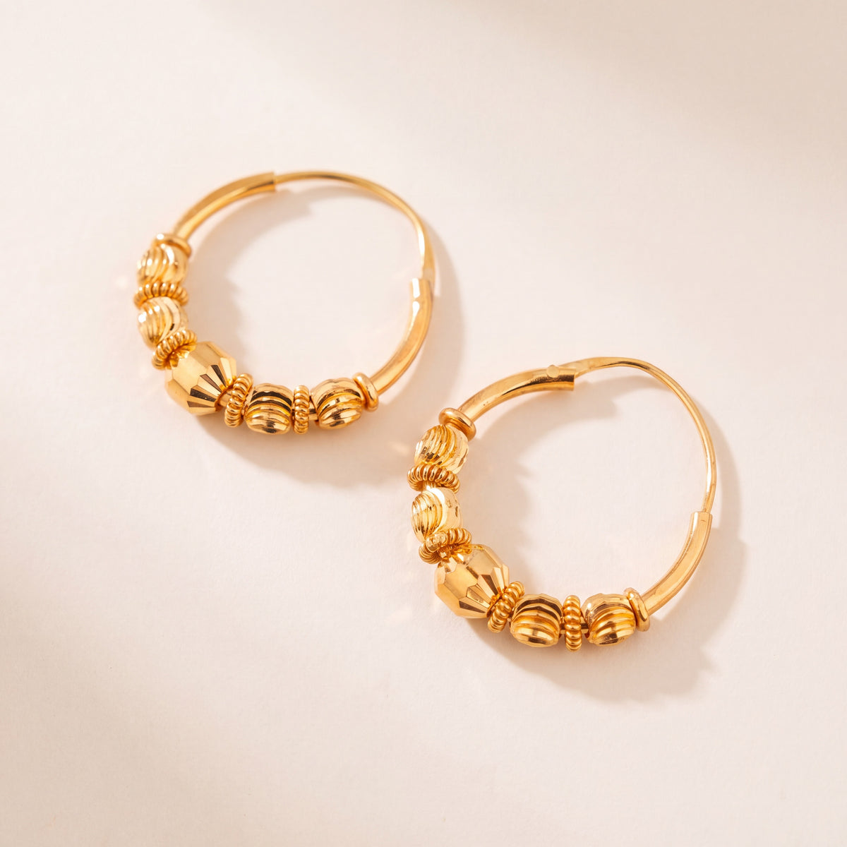 Hoop Earrings D22- (V1), 925 silver 24K gold plated