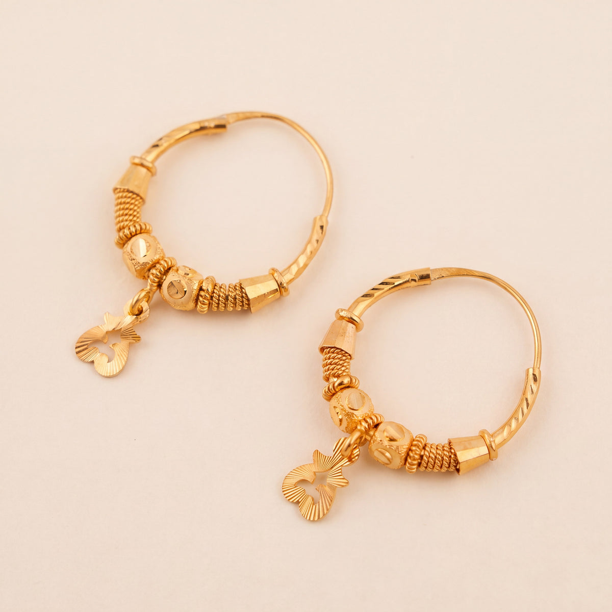 Hoop Earrings D26- (V1), 925 silver 24K gold plated
