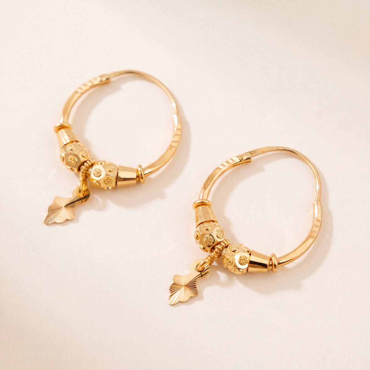Hoop Earrings D28- (V1), 925 silver 24K gold plated