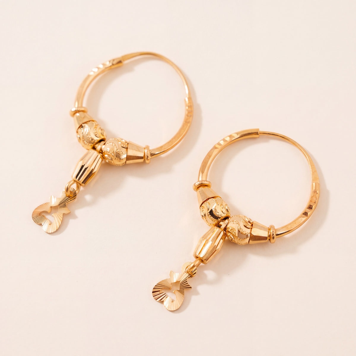 Hoop Earrings D37- (V1), 925 silver 24K gold plated
