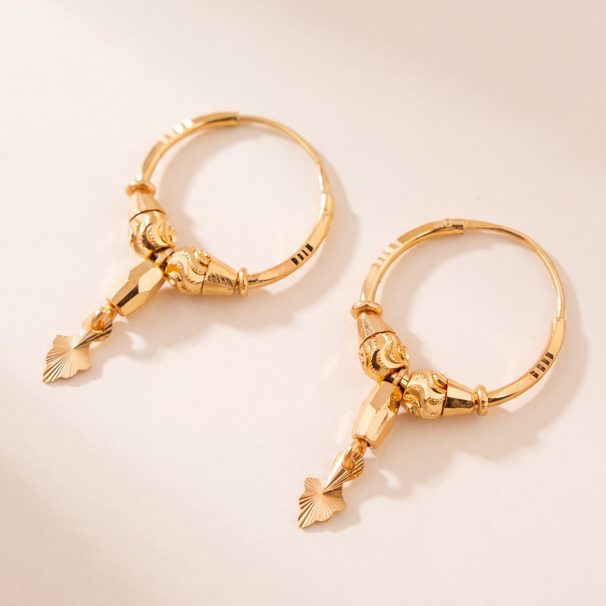 Hoop Earrings D38- (V1), 925 silver 24K gold plated