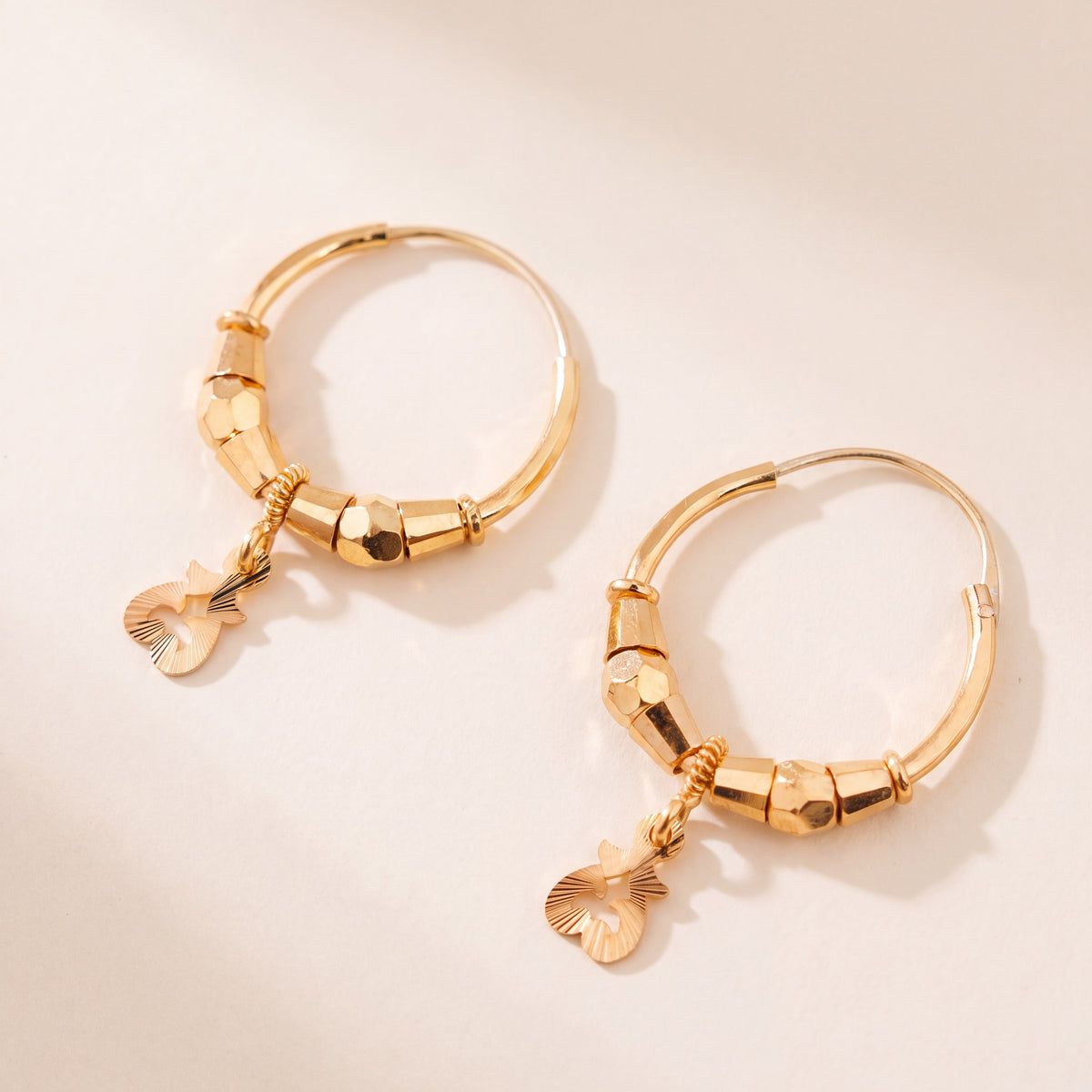 Hoop Earrings D39- (V1), 925 silver 24K gold plated