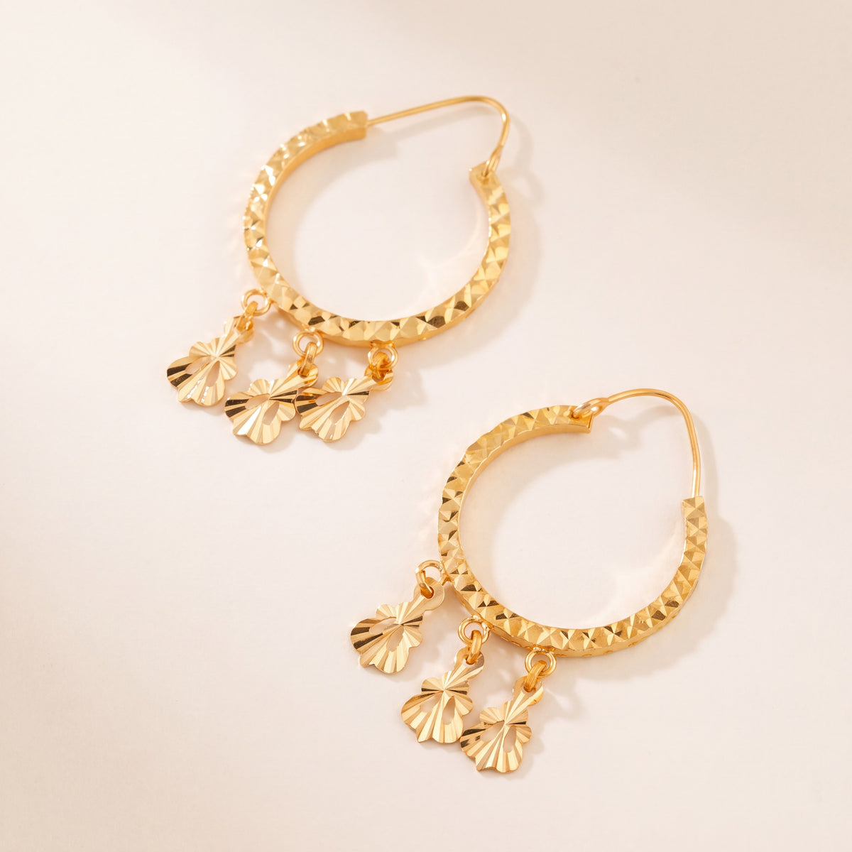 Hoop Earrings D8 - (V1), 925 silver 24K gold plated