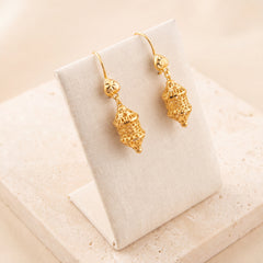 Kid's Bead Drop Earrings (D11) on travertine