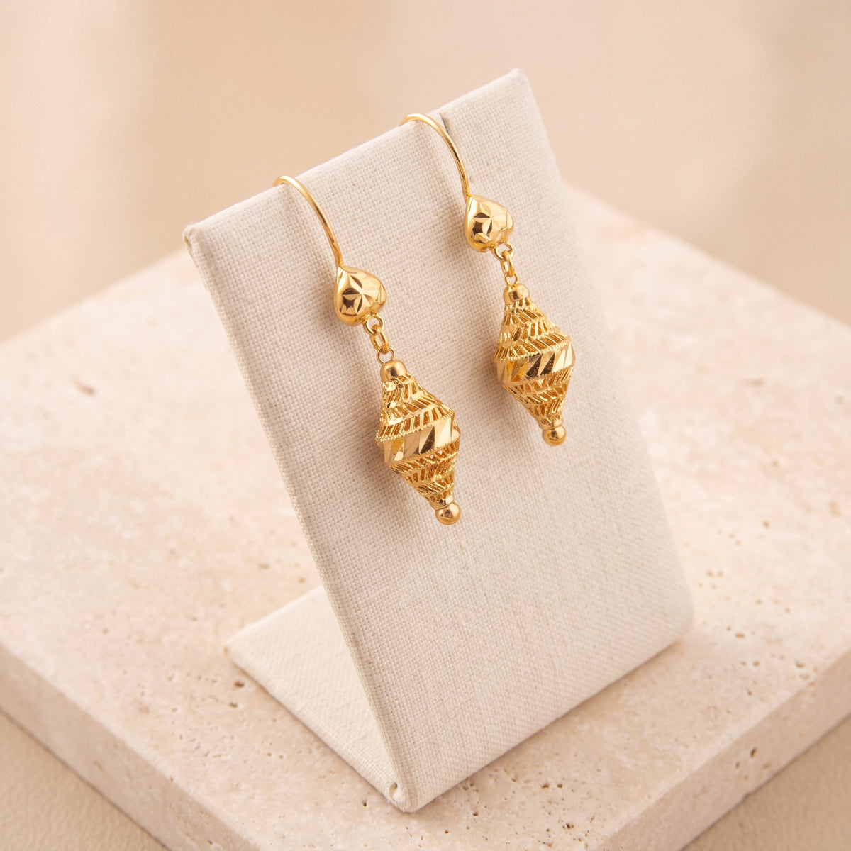 Kid's Bead Drop Earrings (D13) on travertine