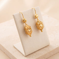 Kid's Bead Drop Earrings (D14) on travertine