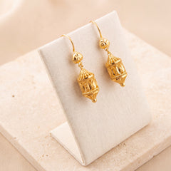 Kid's Bead Drop Earrings (D16) on travertine