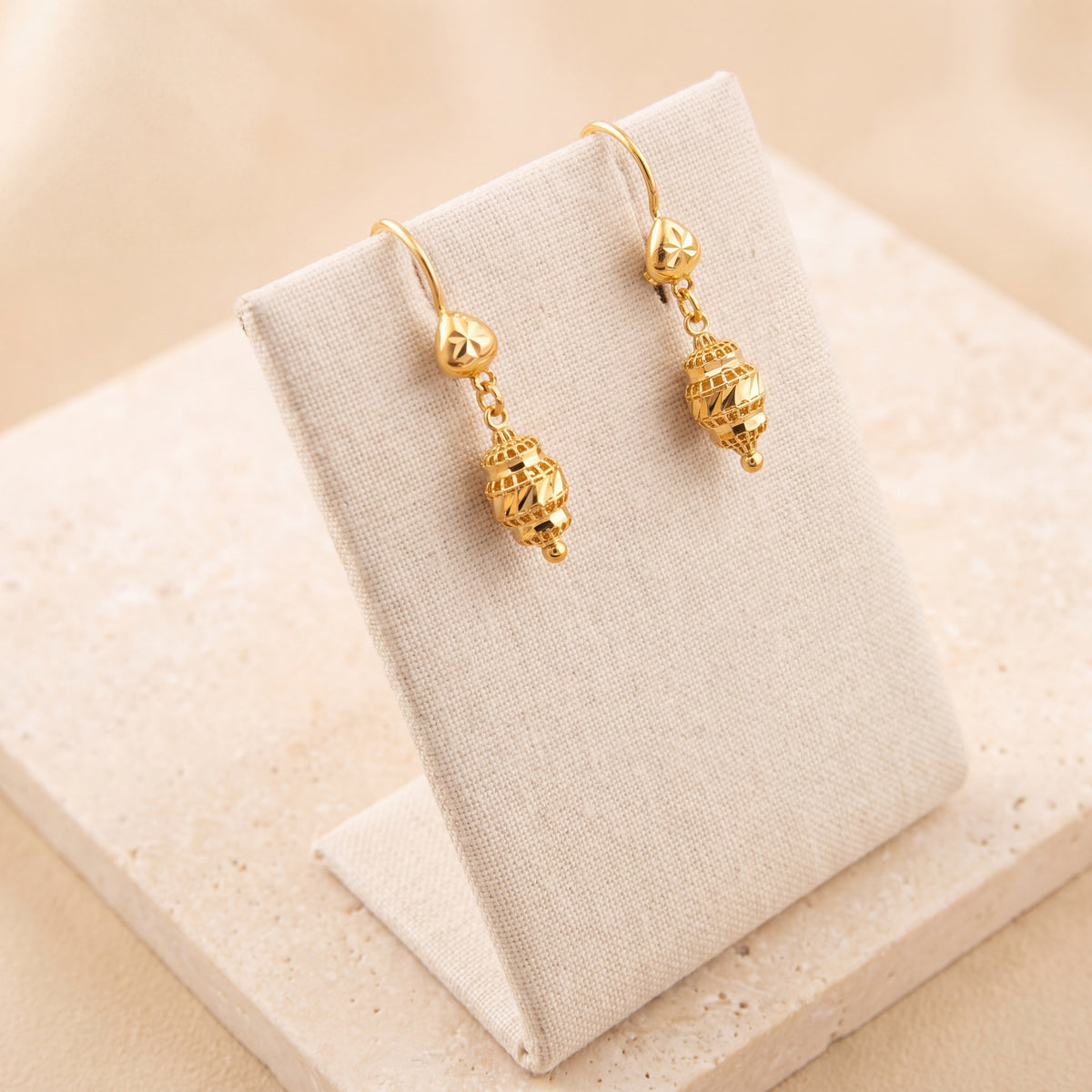Kid's Bead Drop Earrings (D17) on travertine