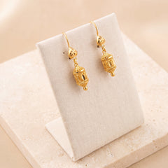 Kid's Bead Drop Earrings (D18) on travertine