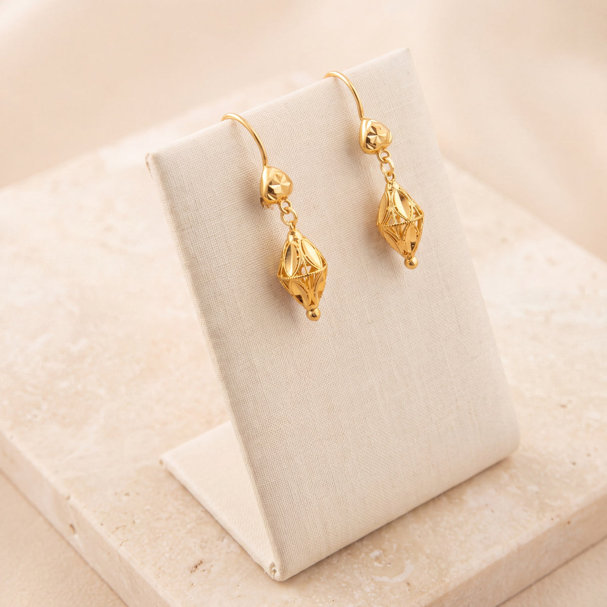 Kid's Bead Drop Earrings (D20) on travertine