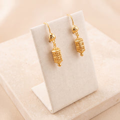Kid's Bead Drop Earrings (D23) on travertine