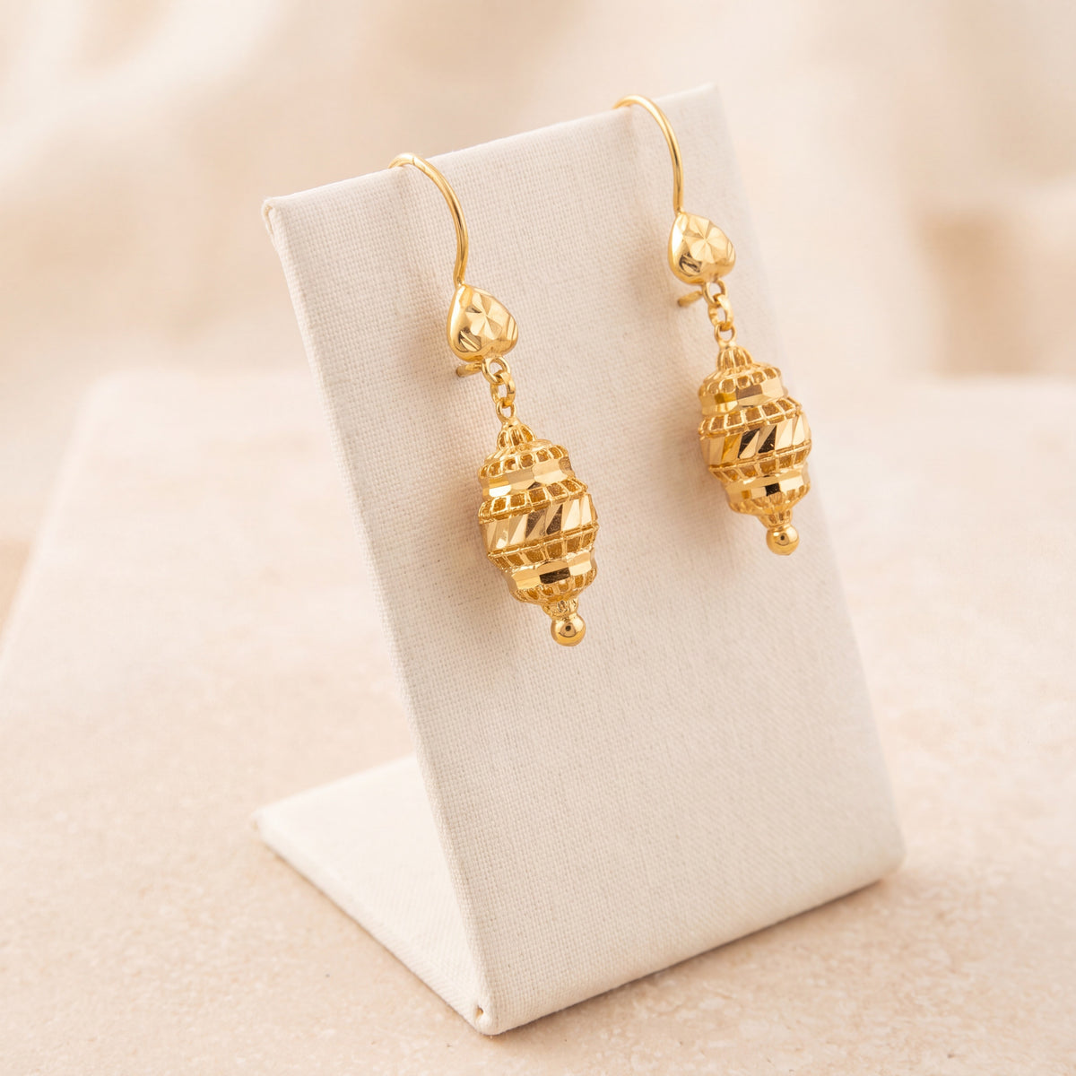 Kid's Bead Drop Earrings (D25) on travertine