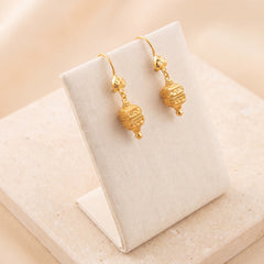 Kid's Bead Drop Earrings (D27) on travertine