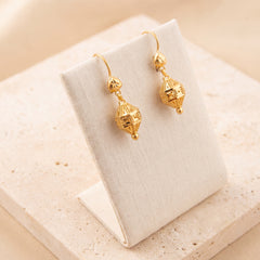 Kid's Bead Drop Earrings (D29) on travertine