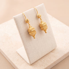Kid's Bead Drop Earrings (D3) on travertine