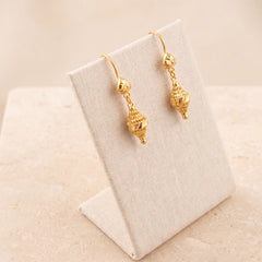 Kid's Bead Drop Earrings (D30) on travertine