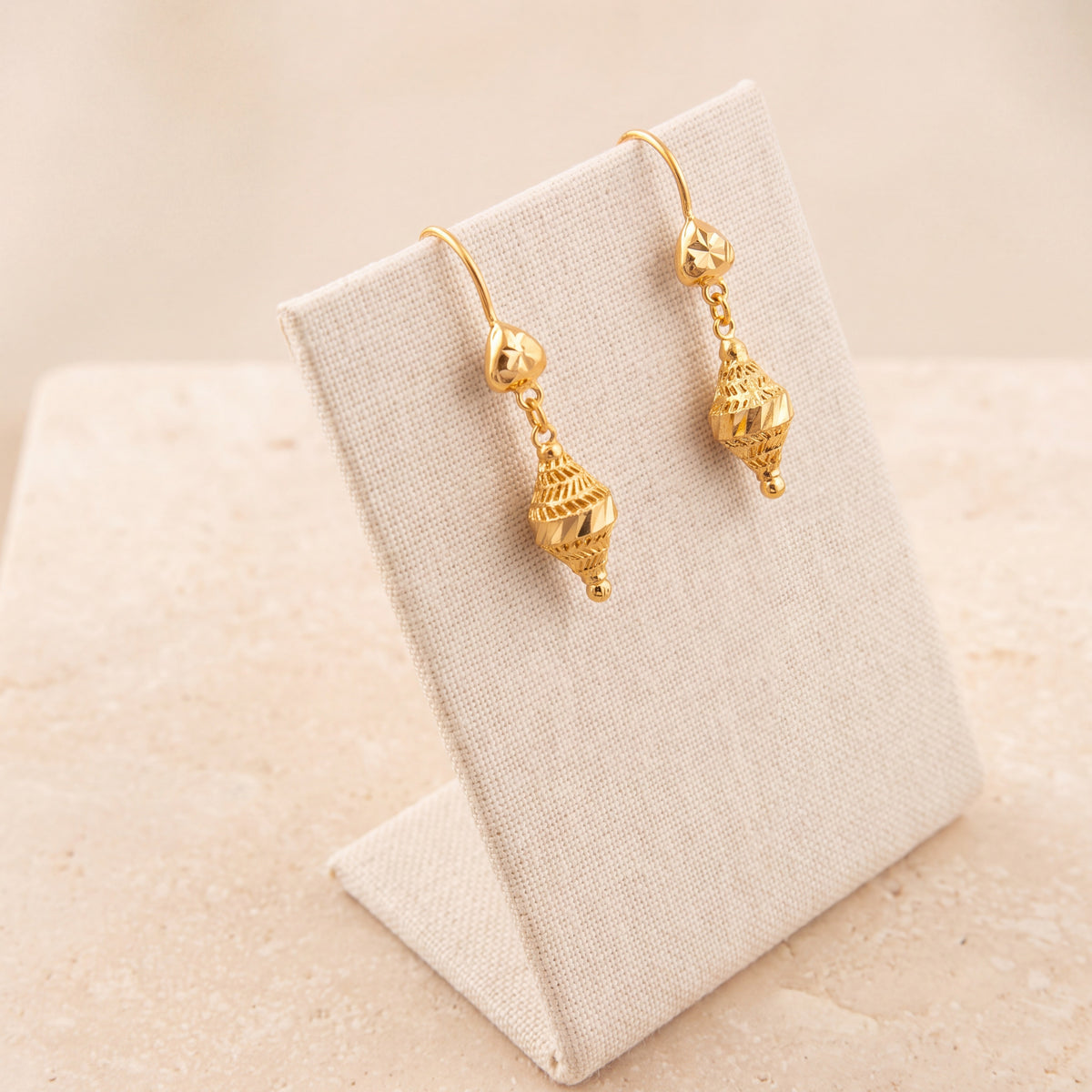 Kid's Bead Drop Earrings (D30) on travertine