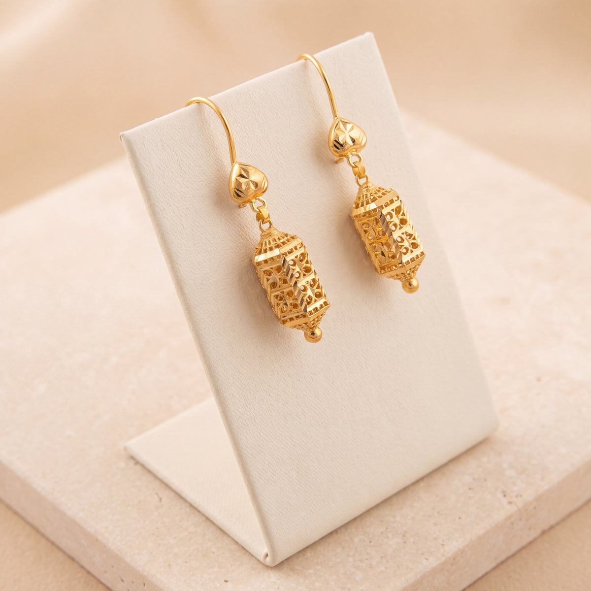 Kid's Bead Drop Earrings (D6) on travertine