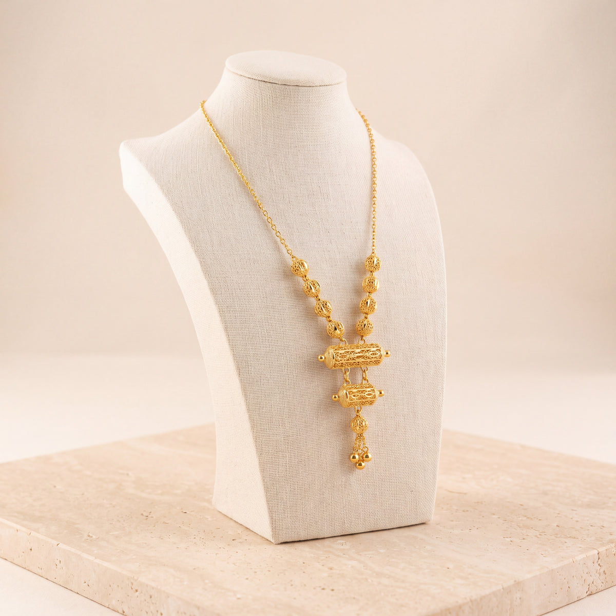 Kids 2 Step RP Mala Necklace 10 on travertine