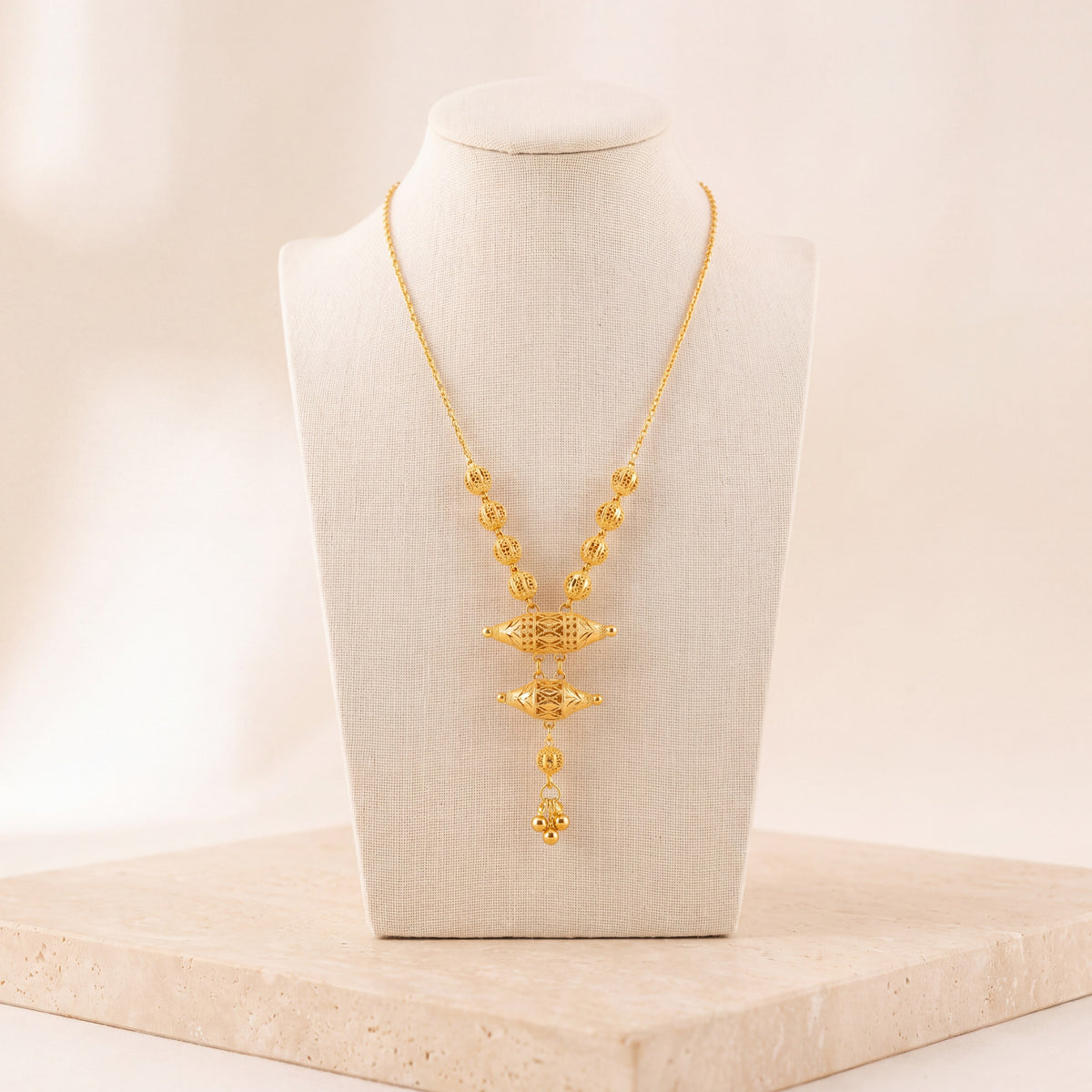 Kids 2 Step RP Mala Necklace 12 on travertine