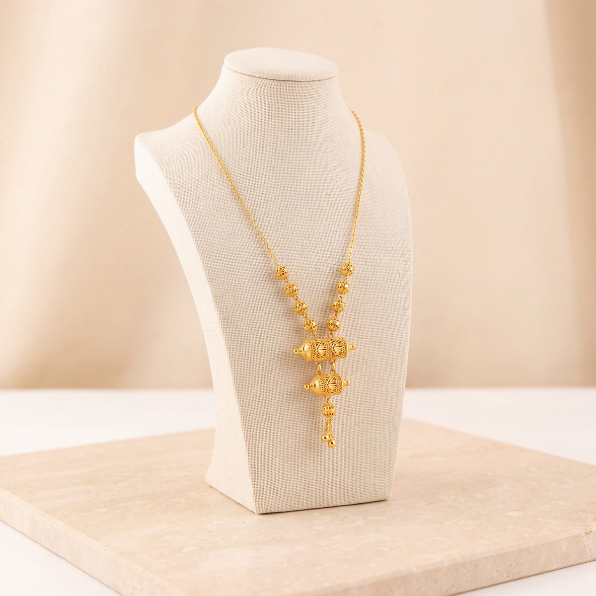 Kids 2 Step RP Mala Necklace 14 on travertine