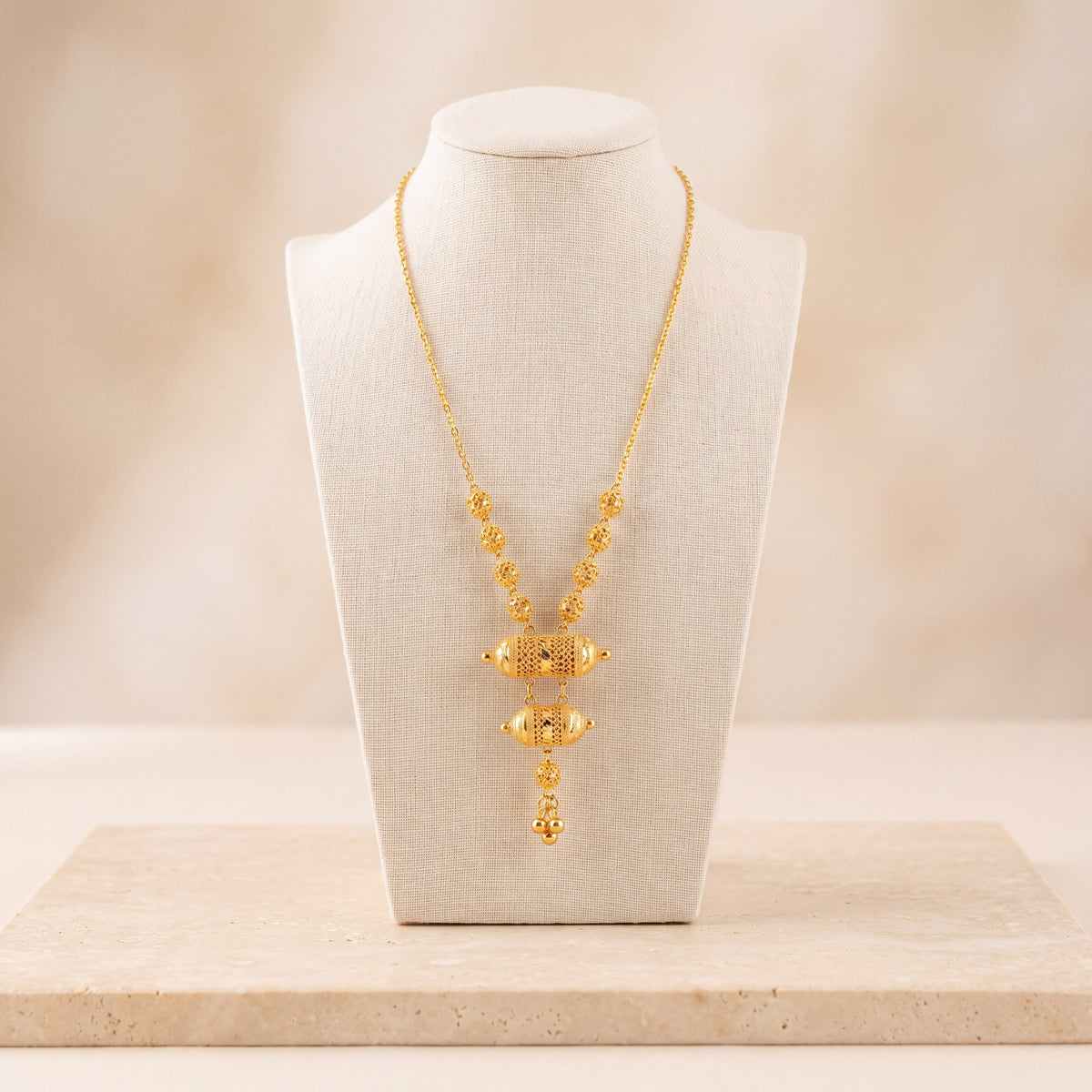 Kids 2 Step RP Mala Necklace 15 on travertine