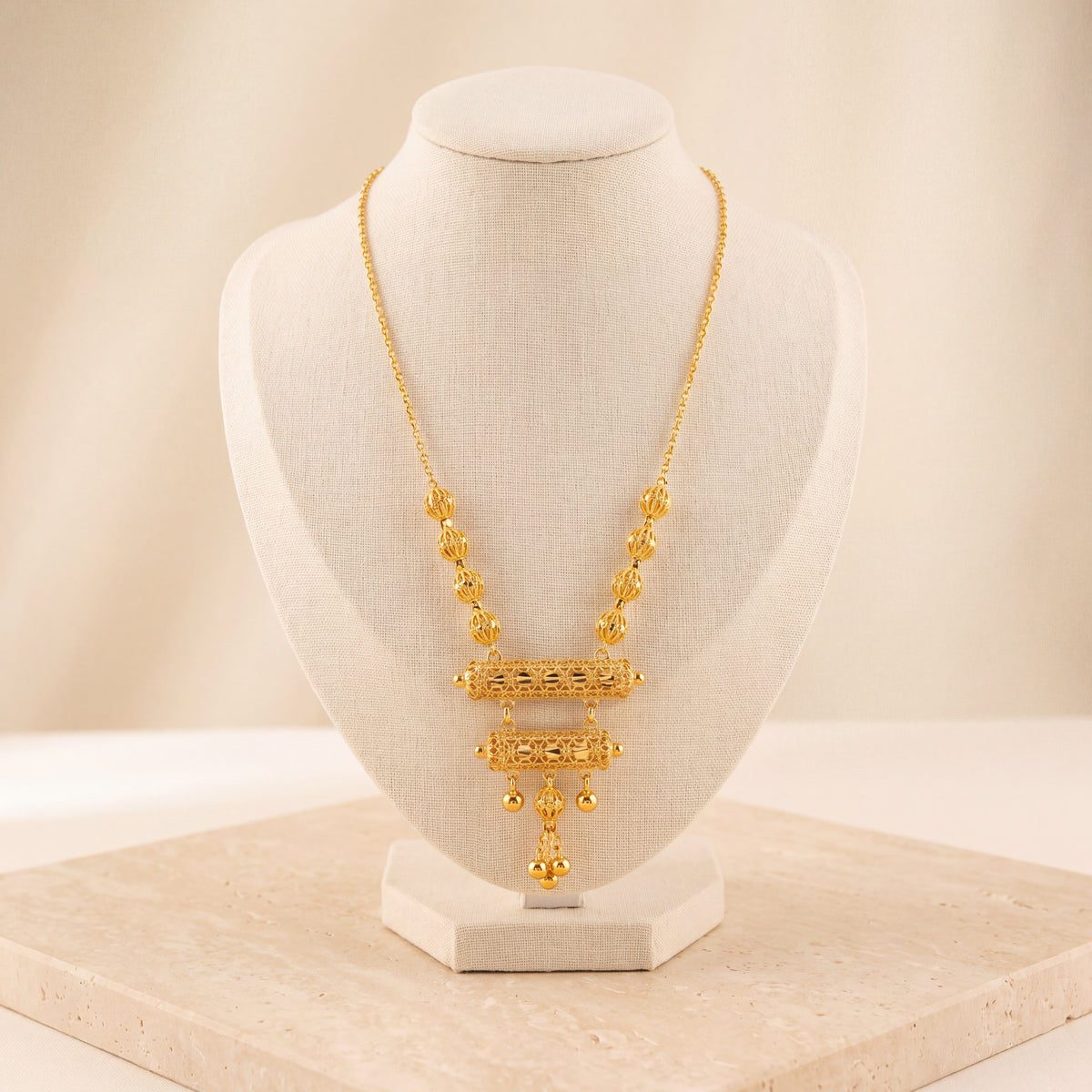 Kids 2 Step RP Mala Necklace 16 on travertine