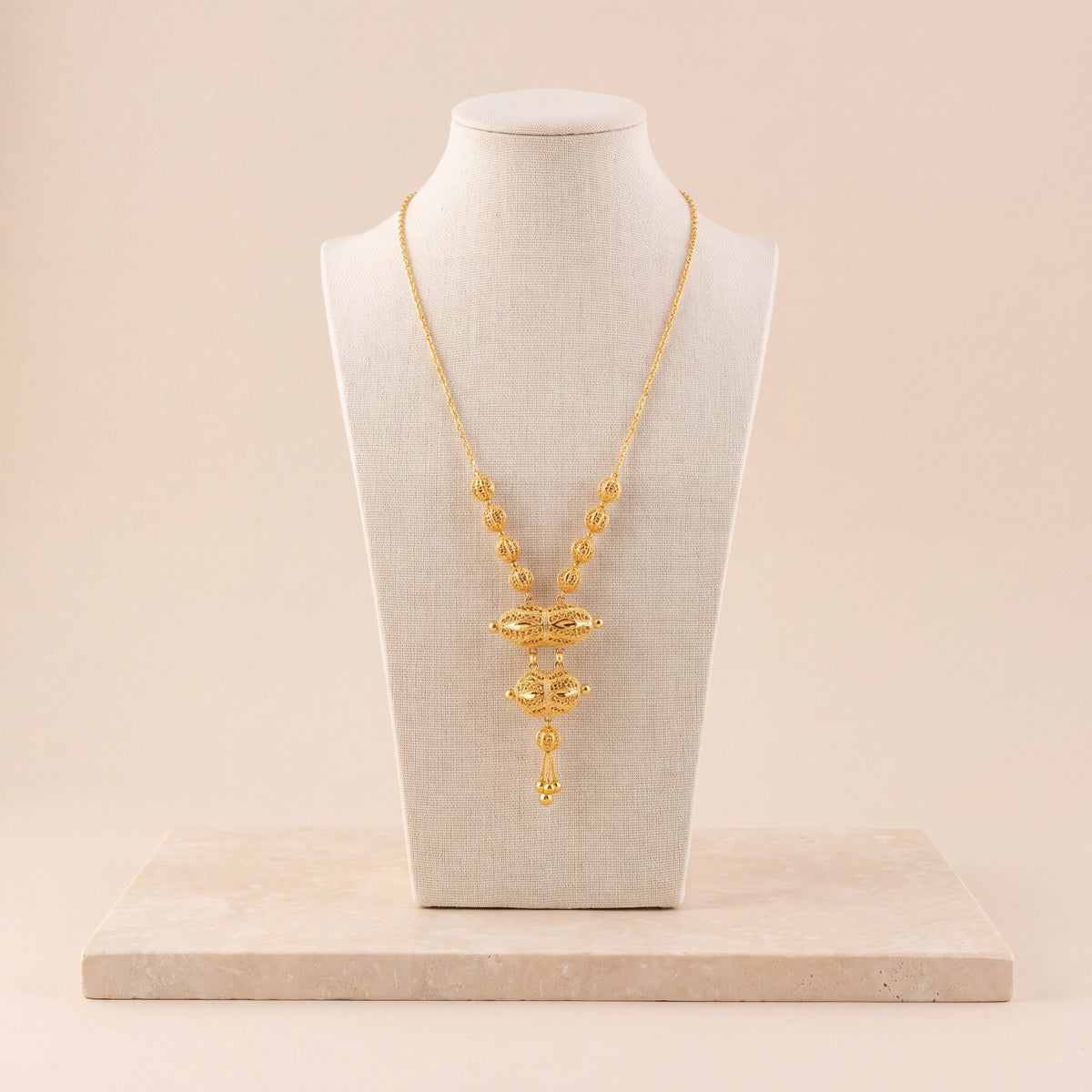 Kids 2 Step RP Mala Necklace 7 on travertine