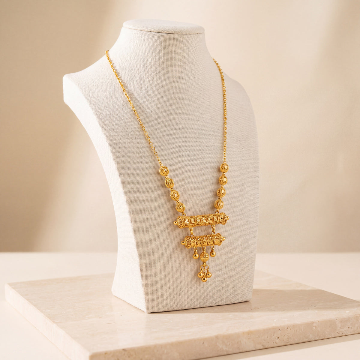 Kids 2 Step RP Mala Necklace 9 on travertine