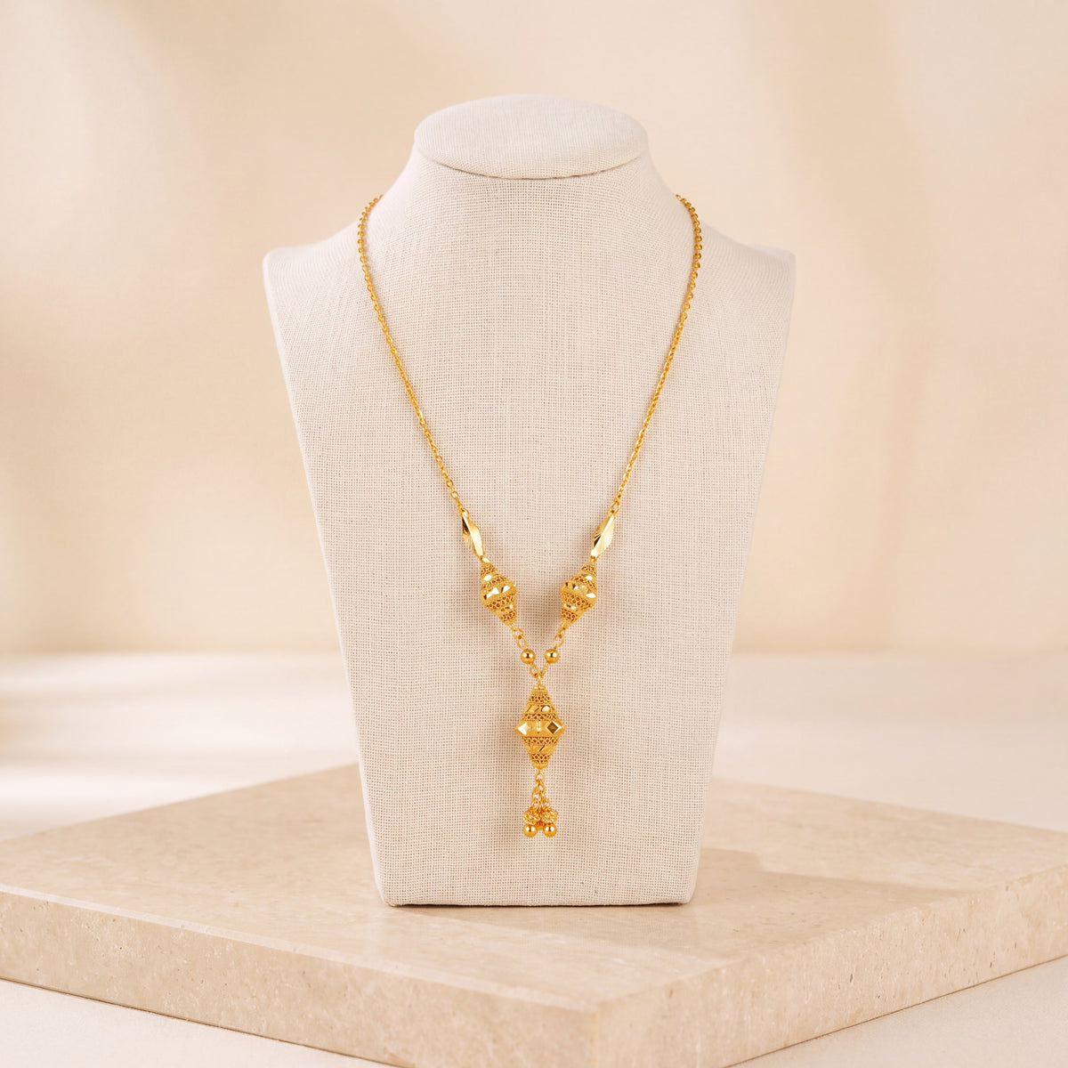 Kids 3 Piece RP Mala Necklace 1 on travertine