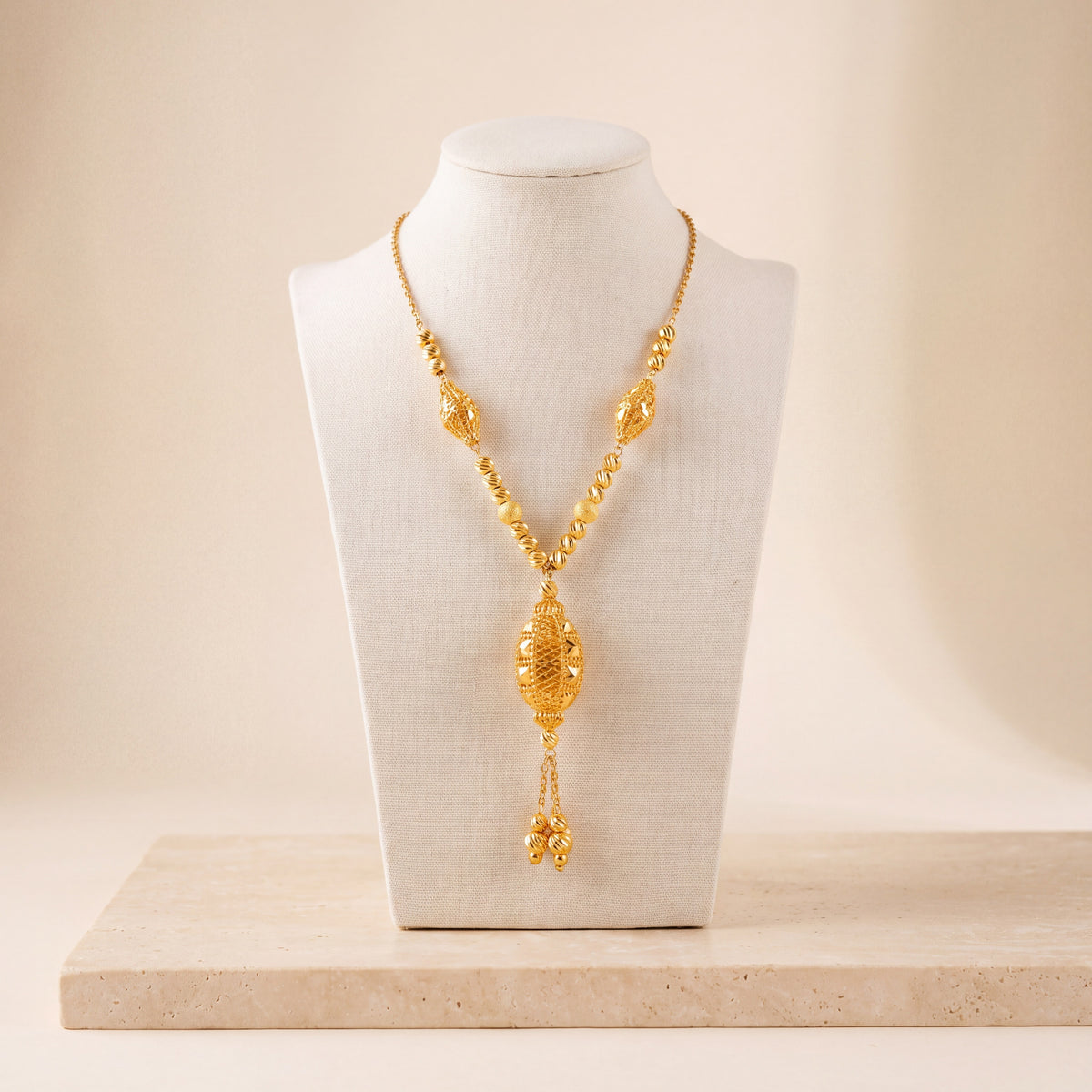 Kids 3 Piece RP Mala Necklace 16 on travertine