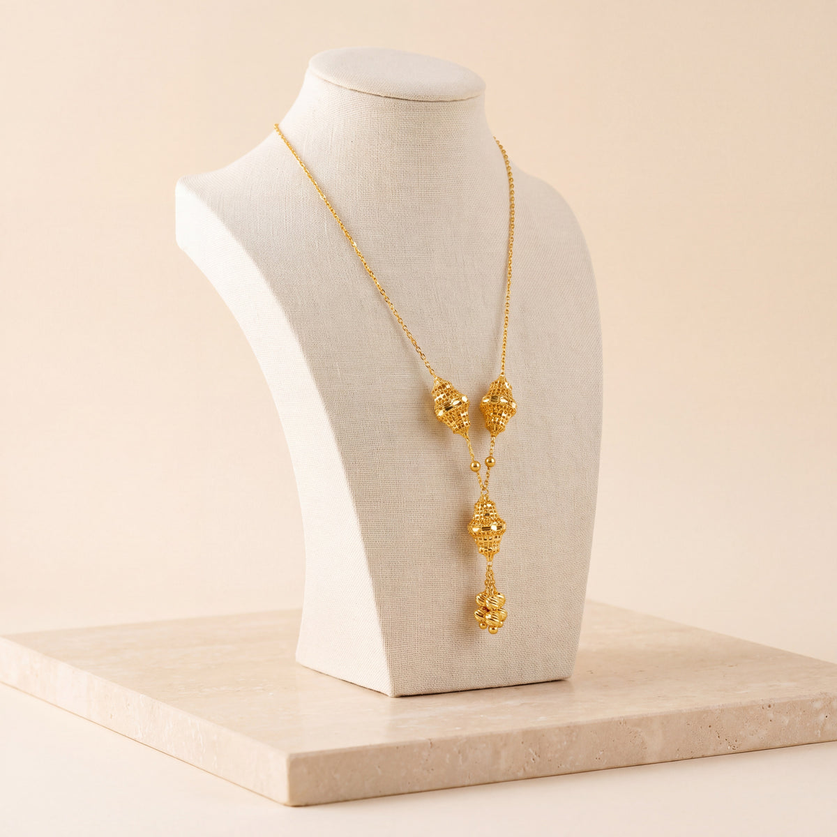 Kids 3 Piece RP Mala Necklace 20 on travertine