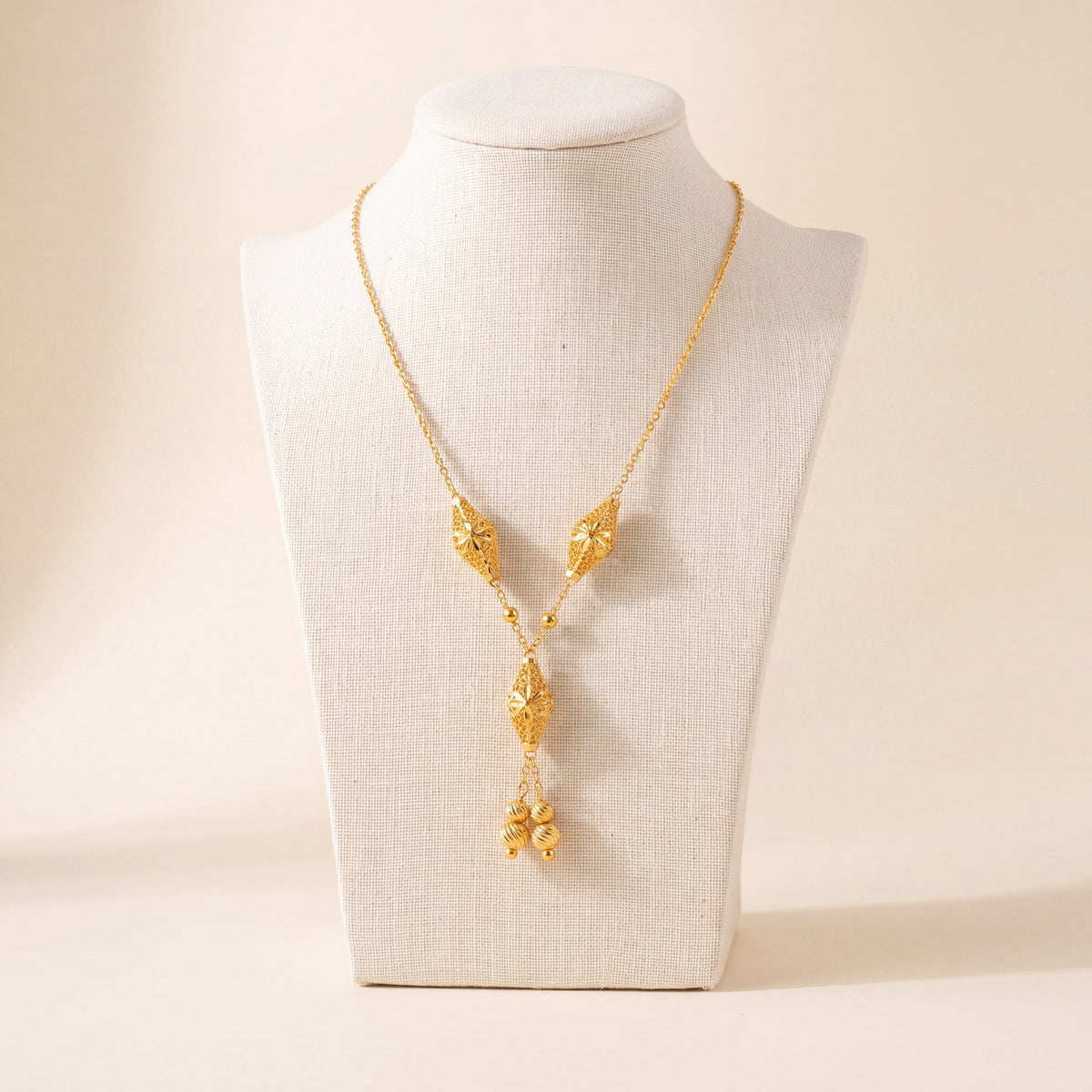 Kids 3 Piece RP Mala Necklace 21, 925 silver 24K gold plated