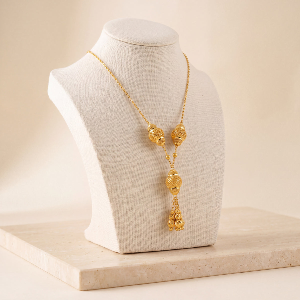 Kids 3 Piece RP Mala Necklace 25 on travertine