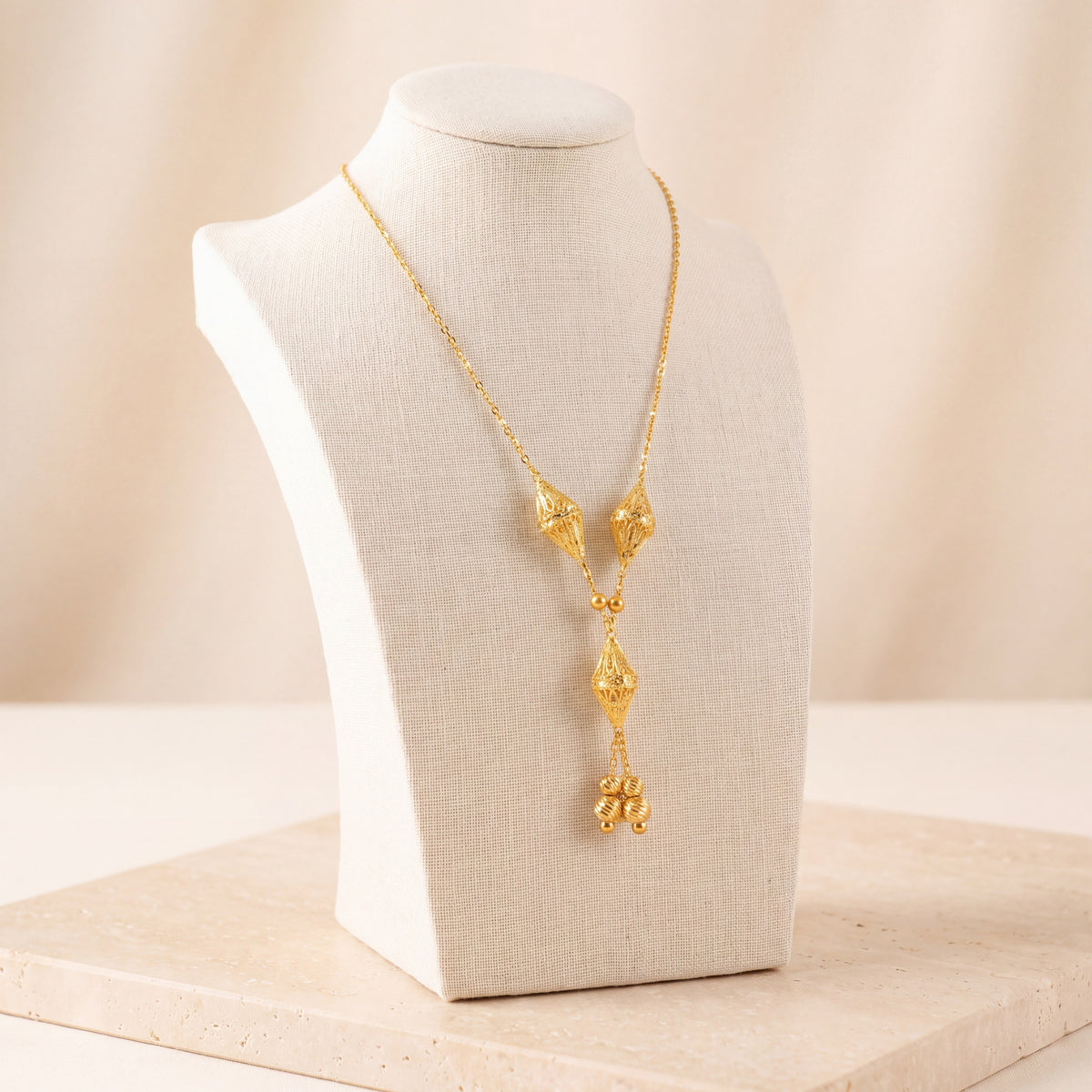 Kids 3 Piece RP Mala Necklace 29 on travertine