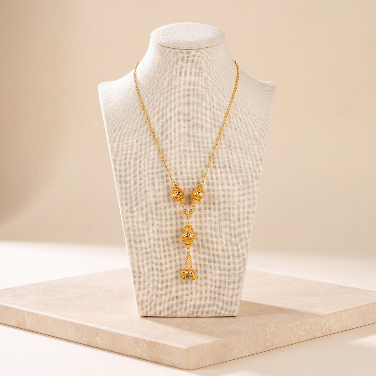 Kids 3 Piece RP Mala Necklace 3 on travertine