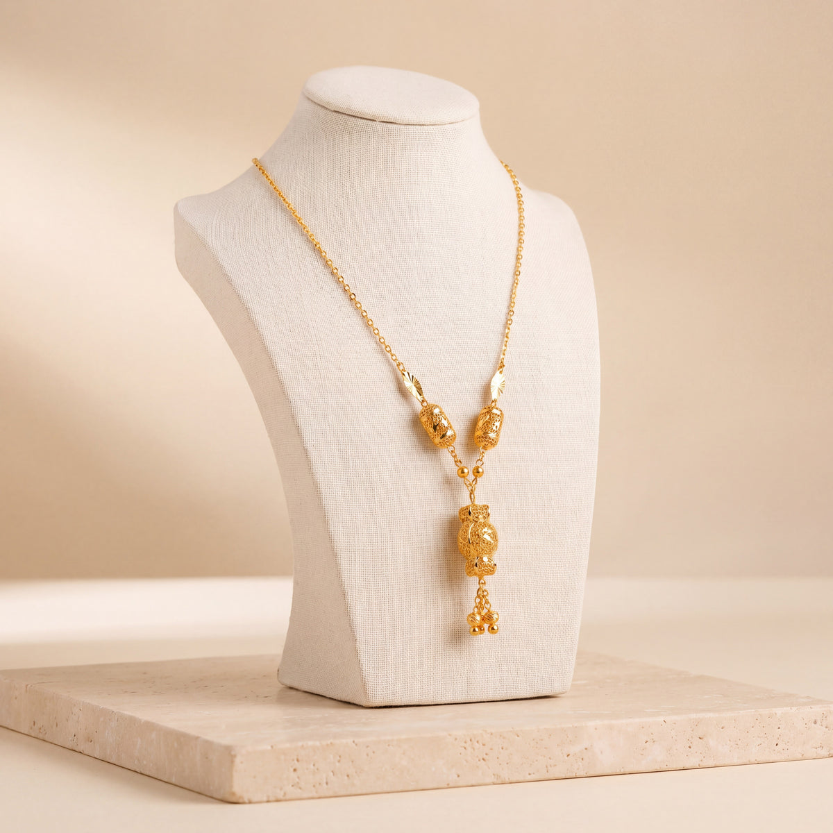 Kids 3 Piece RP Mala Necklace 7 on travertine