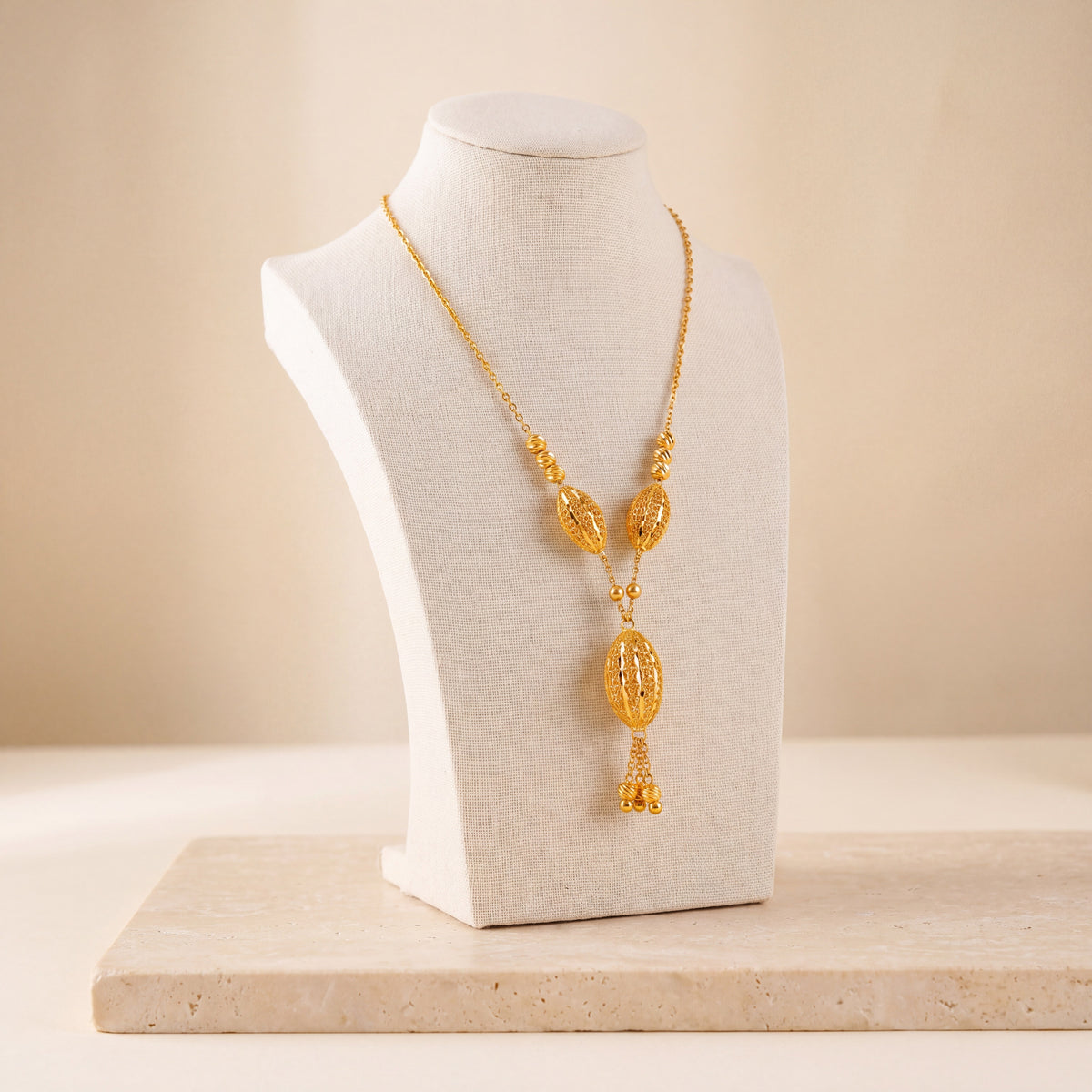 Kids 3 Piece RP Mala Necklace 9 on travertine