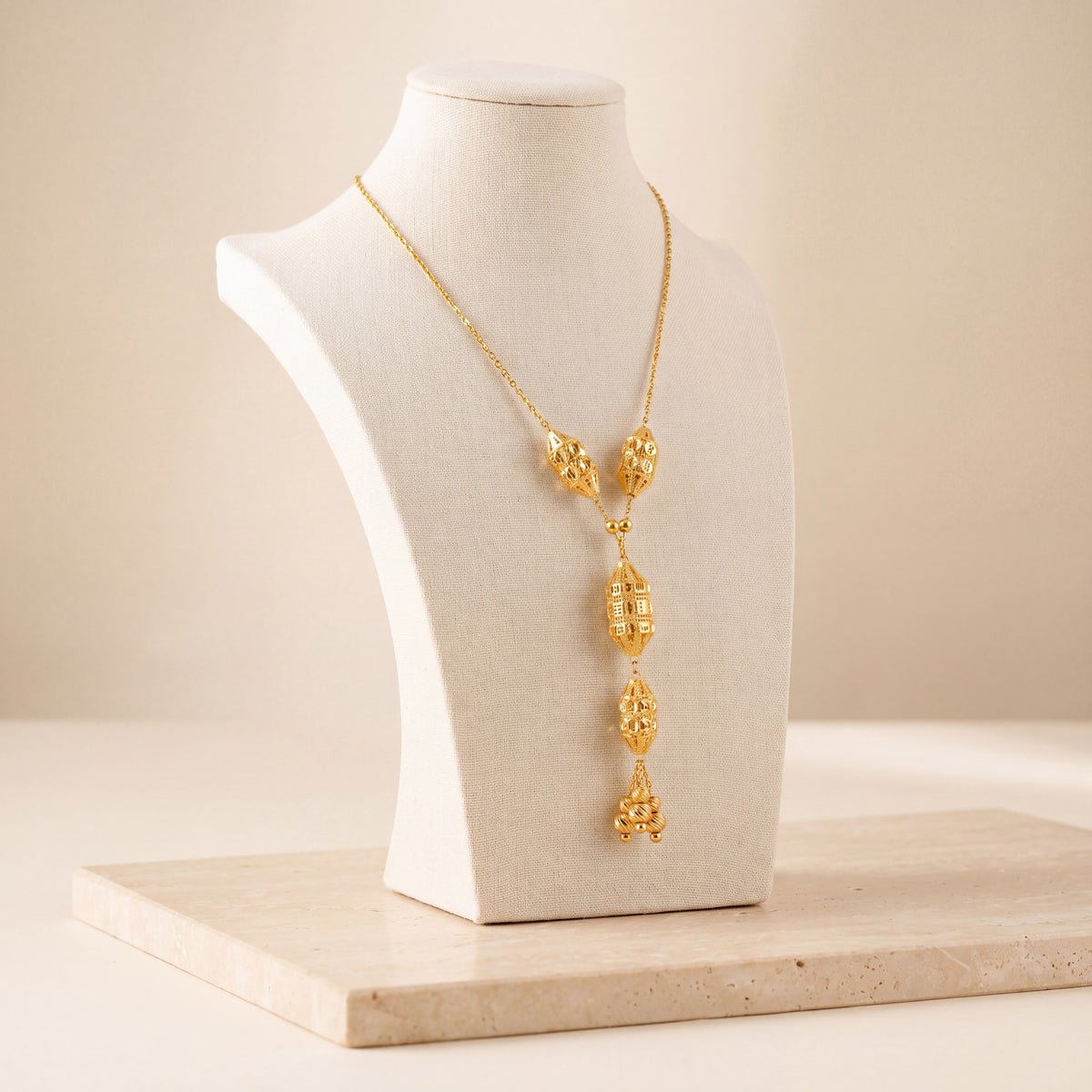Kids 4 Piece RP Mala Necklace 1 on travertine