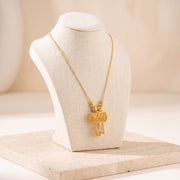 Kids Barrel Mala Necklace 29 on travertine