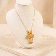 Kids Barrel Mala Necklace 5 on travertine