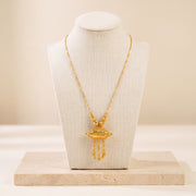 Kids Barrel Mala Necklace 7 on travertine